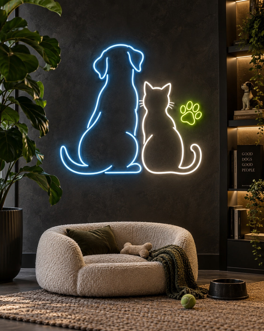 Animals neon sign in a premium interior — The Neon Factory