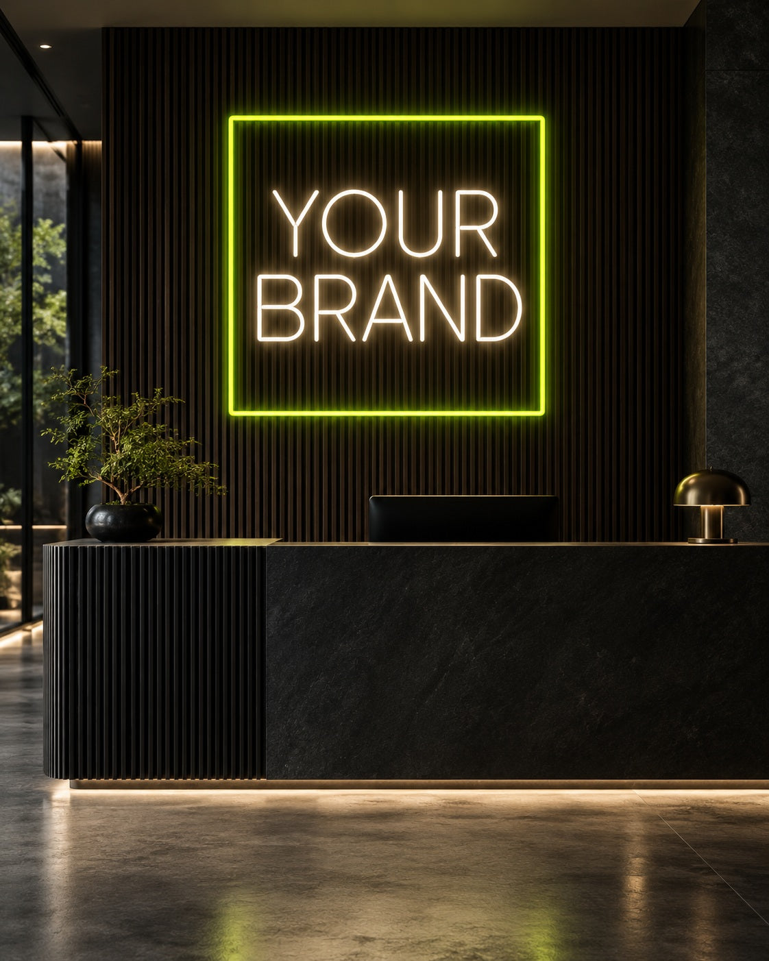 Business Neon Signs neon sign in a premium interior — The Neon Factory