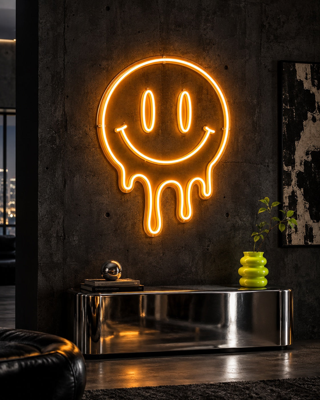 The Drip Collection neon sign in a premium interior — The Neon Factory