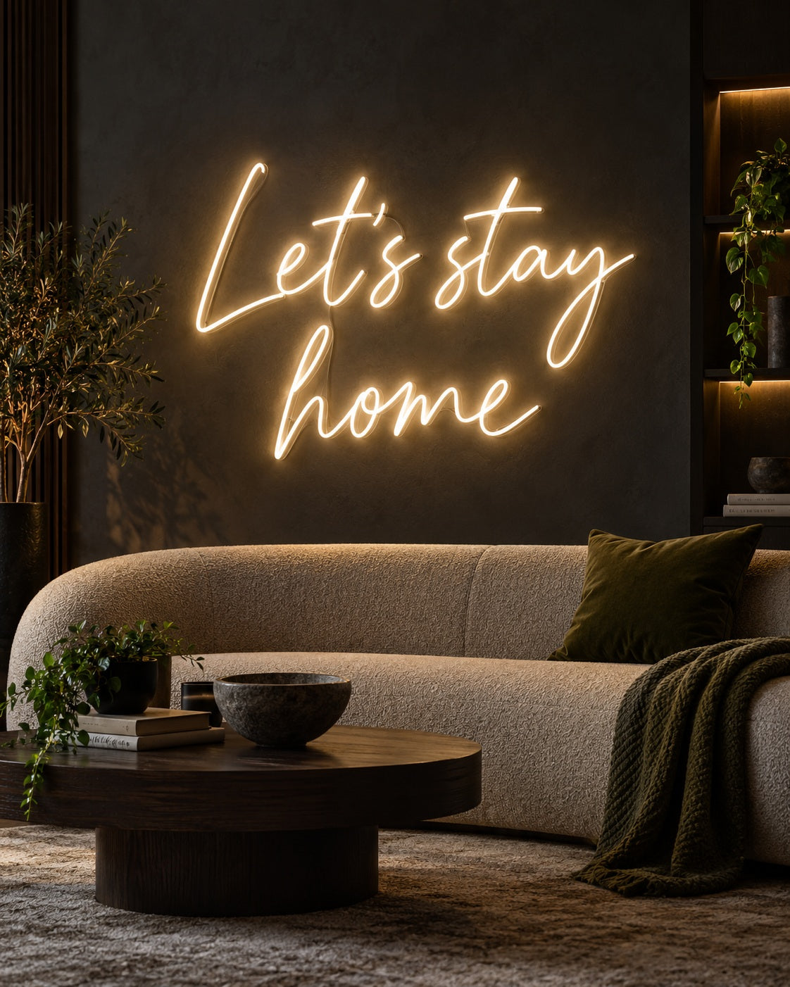 Home Décor neon sign in a premium interior — The Neon Factory