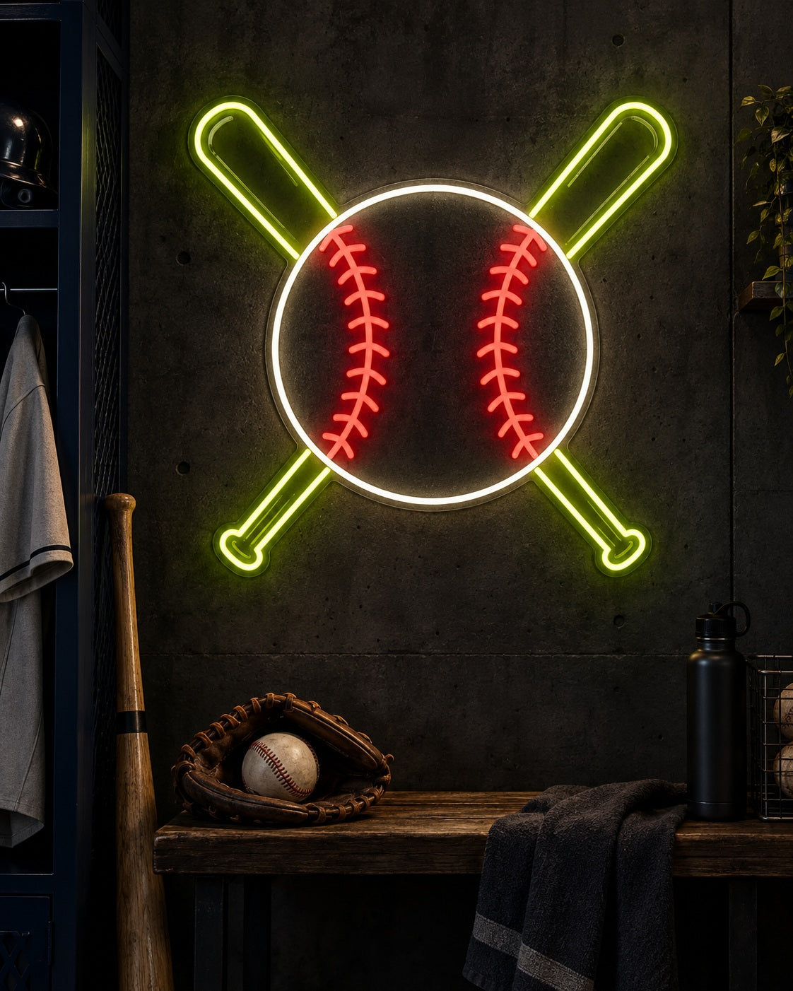 Baseball neon sign in a premium interior — The Neon Factory