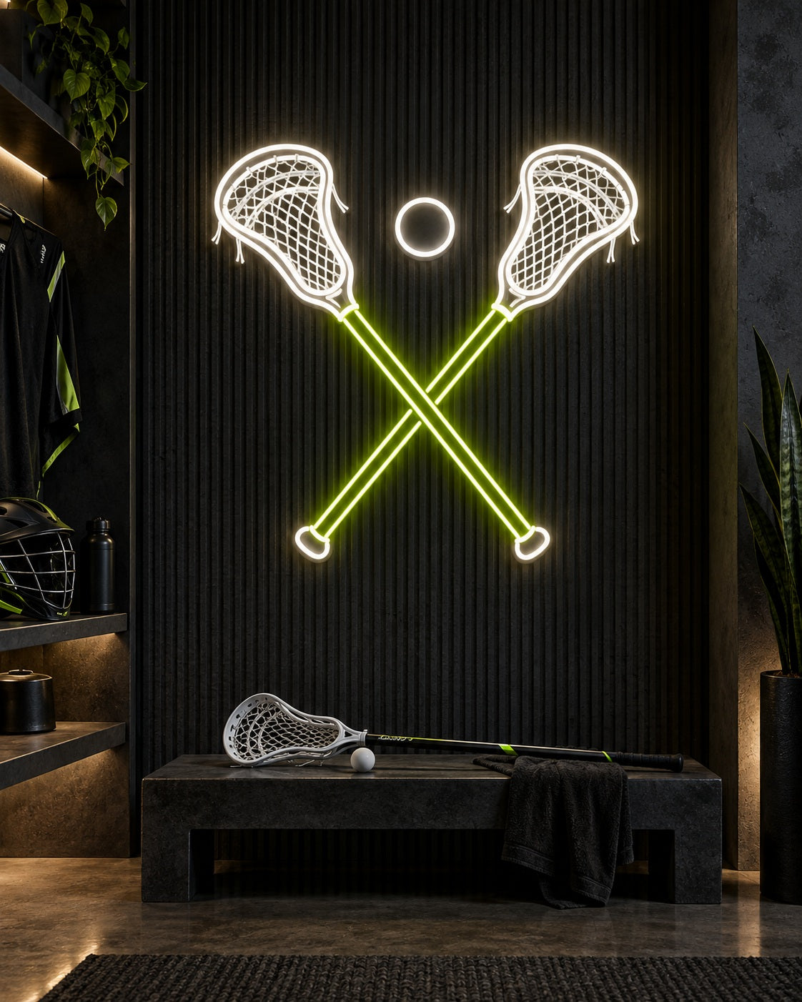 Lacrosse neon sign in a premium interior — The Neon Factory