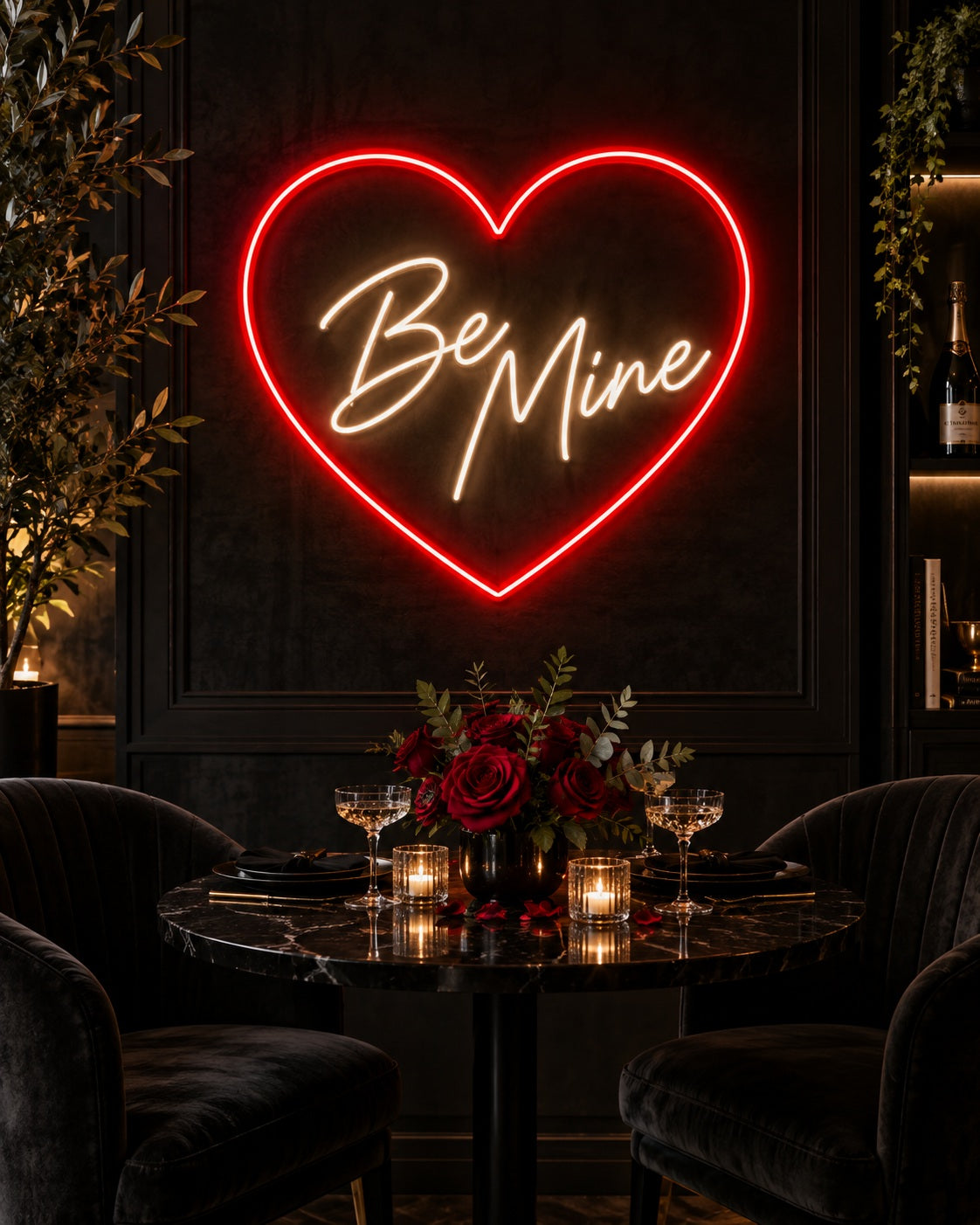 Valentines Day neon sign in a premium interior — The Neon Factory