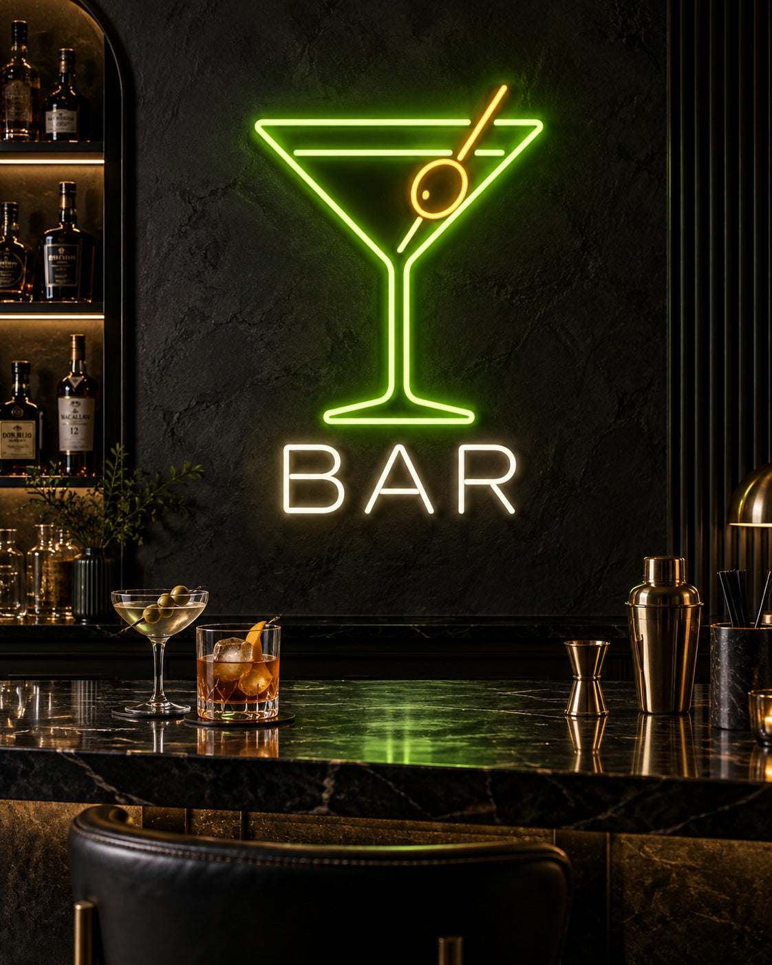 Bars neon sign in a premium interior — The Neon Factory