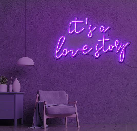 It's A Love Story LED Neon Sign
