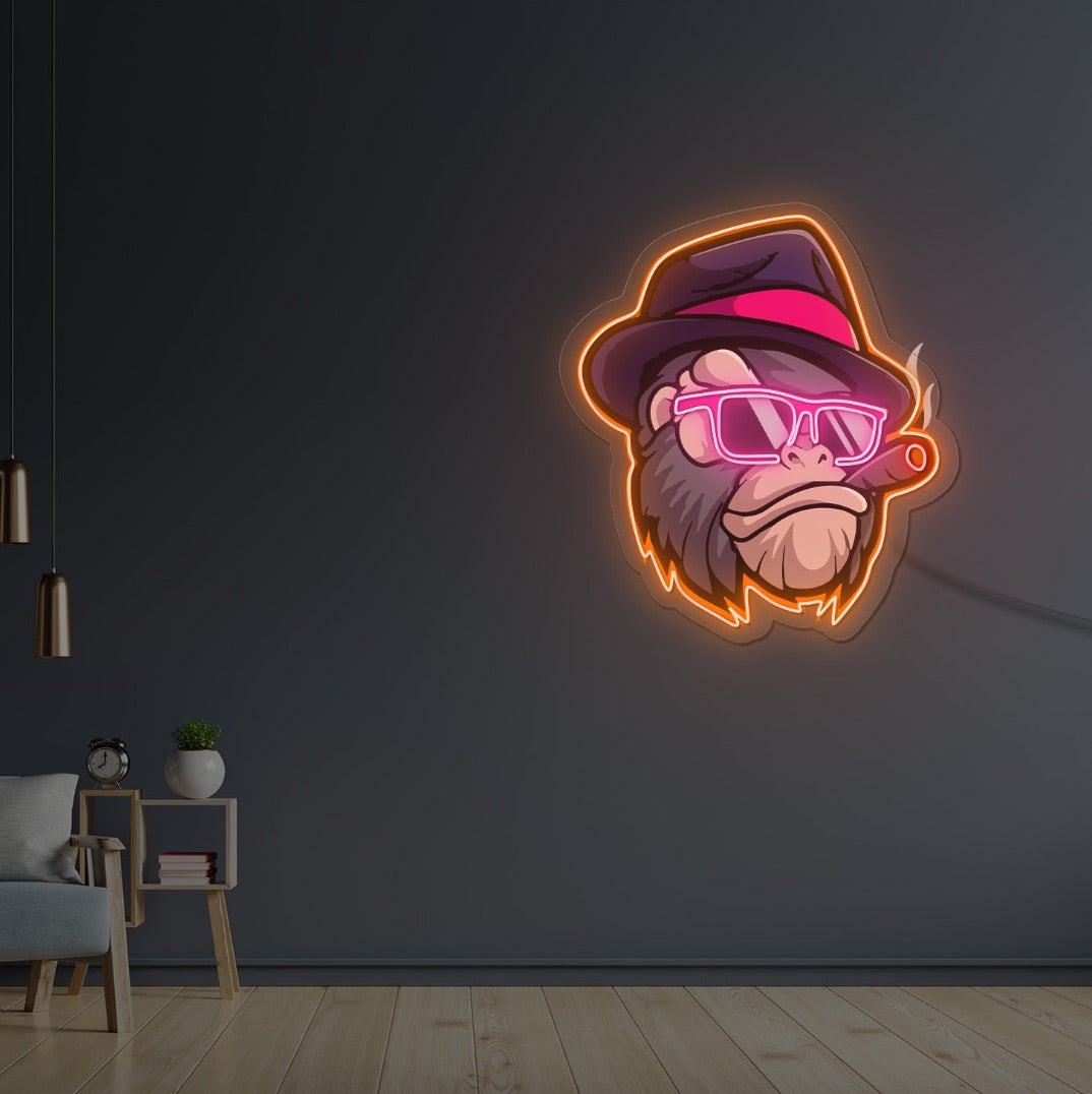 Smoking Gorilla LED Neon Sign