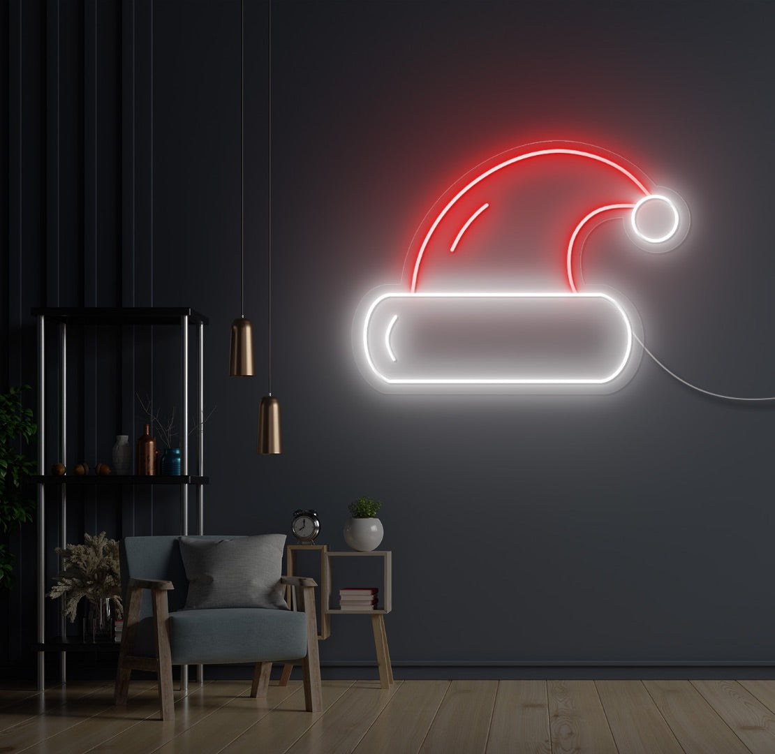 Simple Santa's Hat LED Neon Sign
